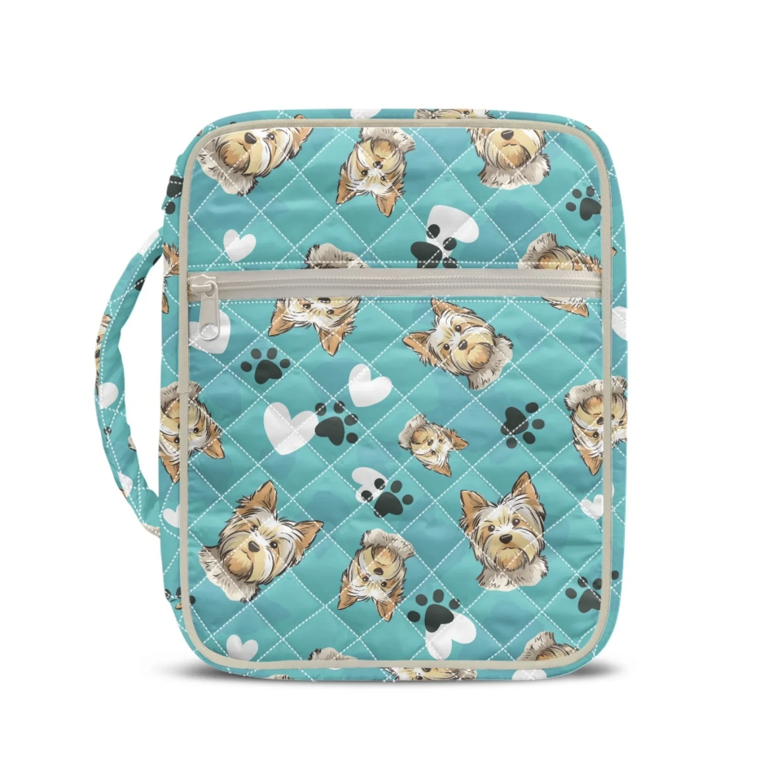 Coloranimal Puppy Paw Print New Design Bible Study Bag Polyester Fabric Zipper Christian Tote for Estudio