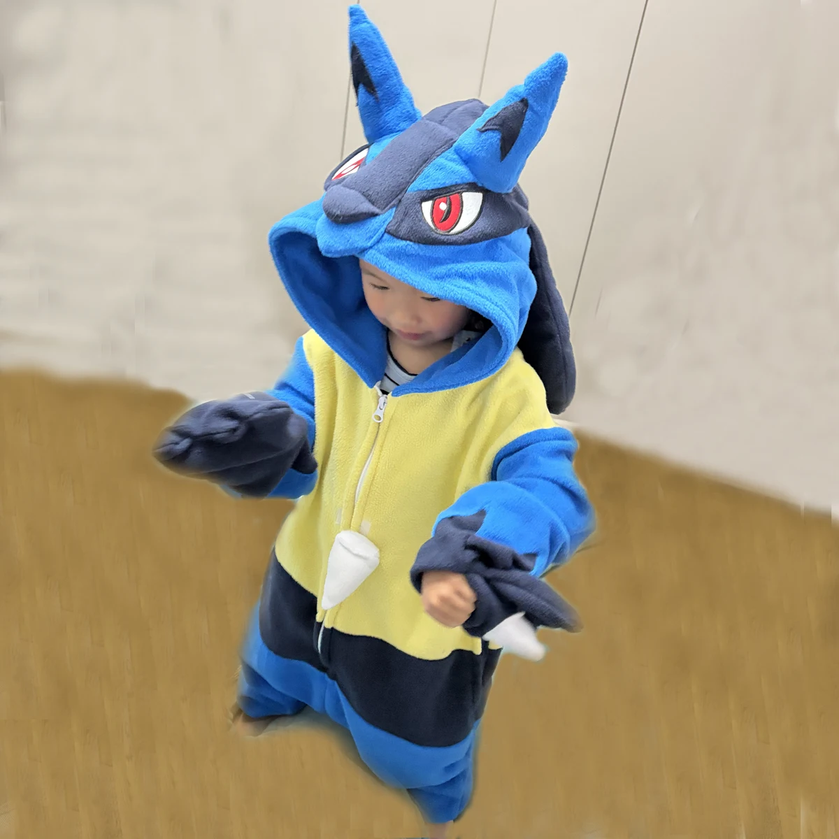 Lucario Kigurumi Kids Onesies Child One-Piece Pajamas Cartoon Cosplay Costume For Christmas Halloween Sleepwear Anime Homewear view 5