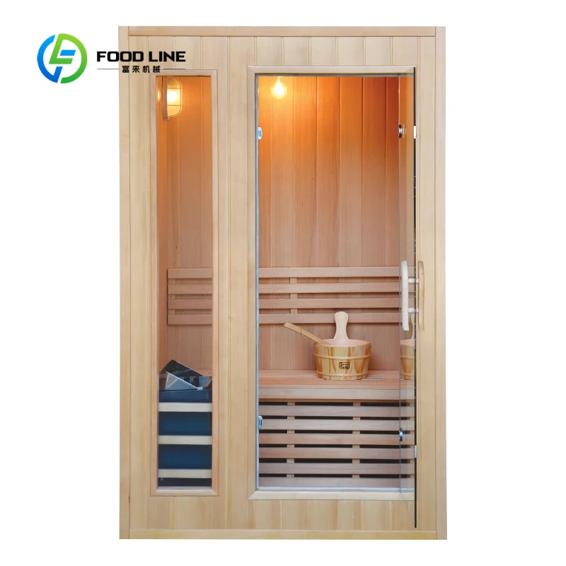 Customized Indoor Wet Dry Steam 2-Person Sauna Room Traditional Sauna Cabin with Sauna Stove Home Spa Wellness