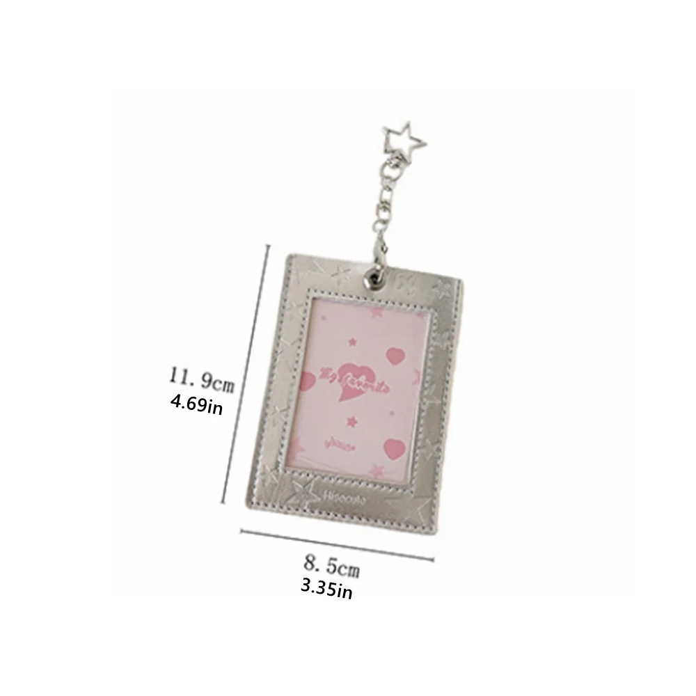 Casing Foto Kulit PU Motif Bintang 3 Inci, Tempat Kartu, Tas Gantungan
