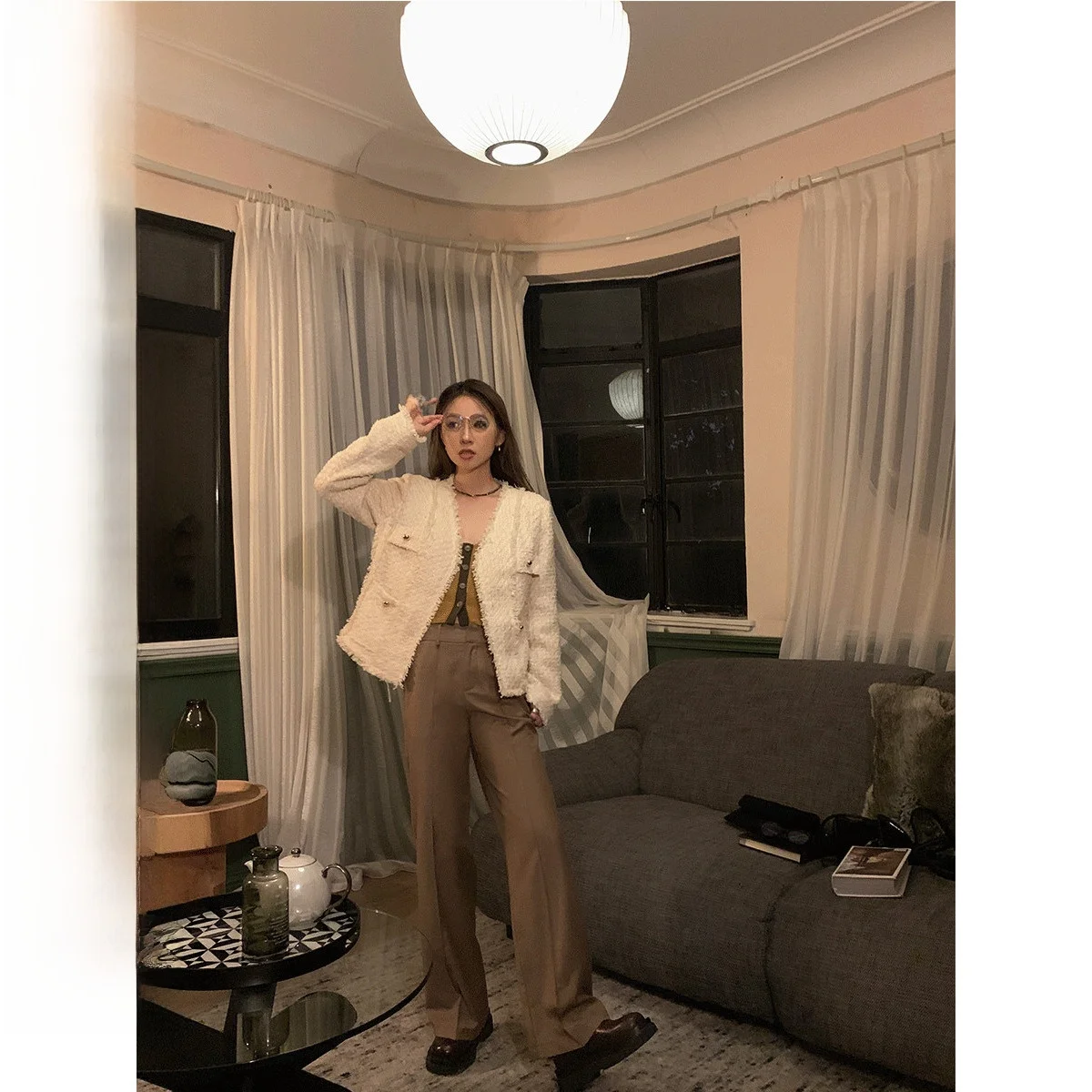 

Ele Straight Leg West Pants 'Tooti' Ele Another Kind of 'Tooti' Straight Tube West Pants Autumn Ladies F...