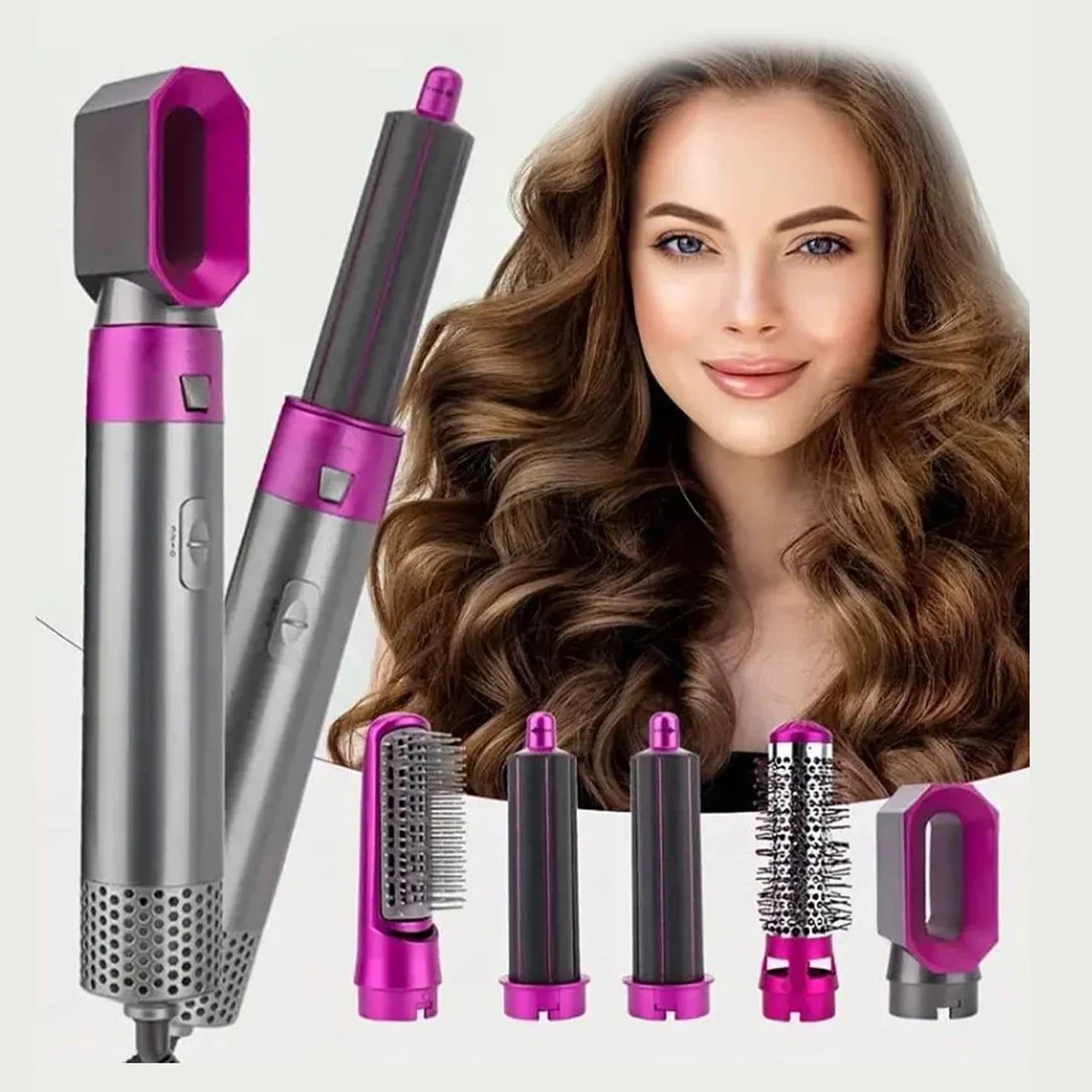 

Hot Air Brush 5 in 1 Hair Dryer Brush Negative Ionic Detachable Hair Dryer Styler Air Culer Wand Hair Straightener Brush Blow