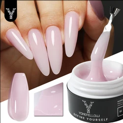 YOKEFELLOW 15g Builder Gel Nail Polish for Nail Extension Gel Self-leveling YMH14 Jelly pale pink Construct UV Acrylic Gel DIY