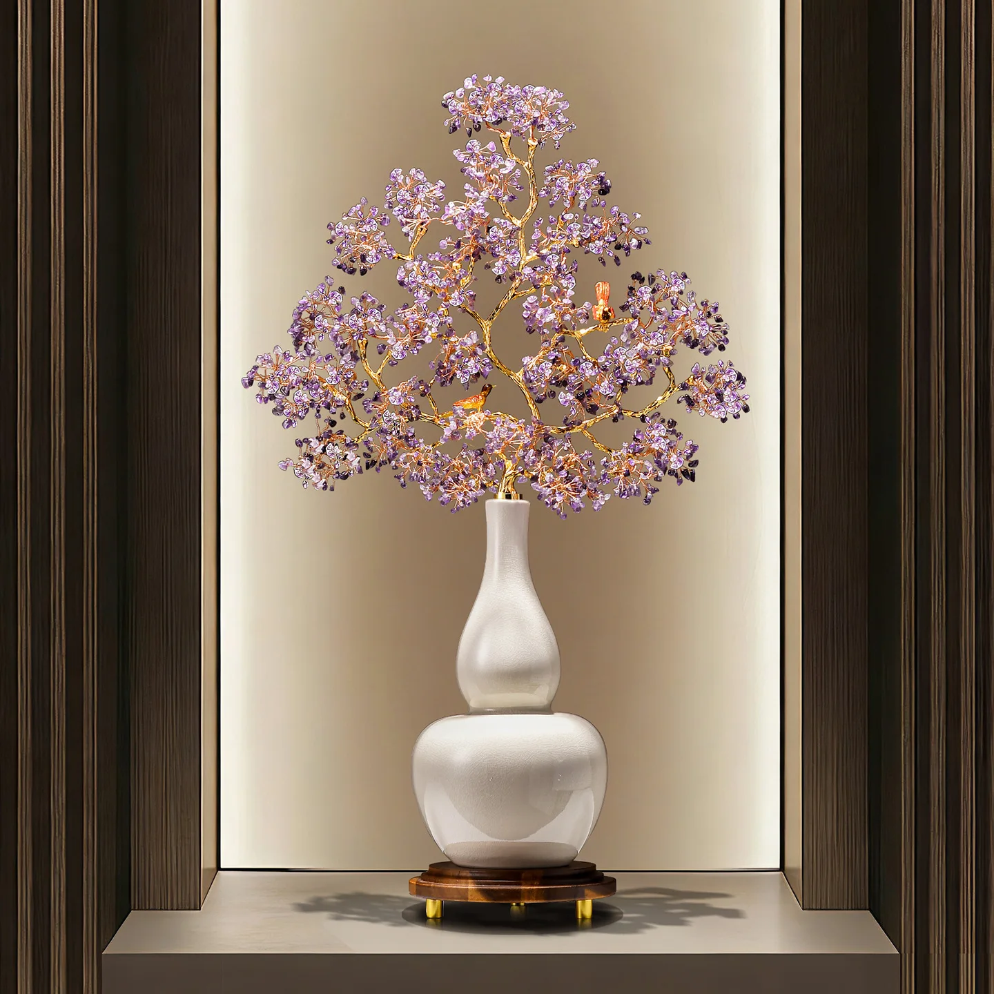 CN amethyst gourd fortune tree ornament high-end lucky living room TV cabinet wine cabinet decoration housewarming gift