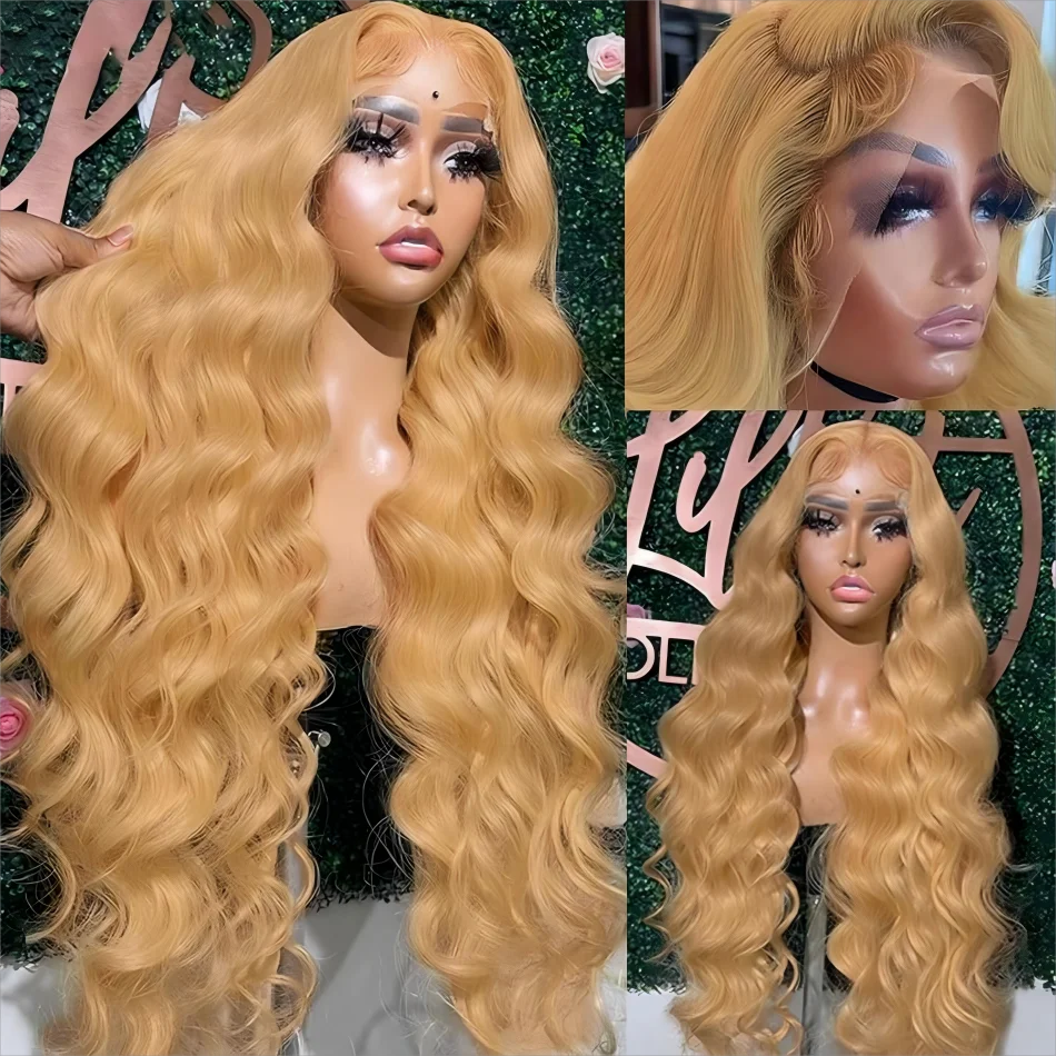 27 Honey Blonde Human Hair Wig 13x6 Hd Lace Frontal Wig Body Wave 220 Density Pre Plucked 13x4 Colored Lace Front Wigs Human image 2