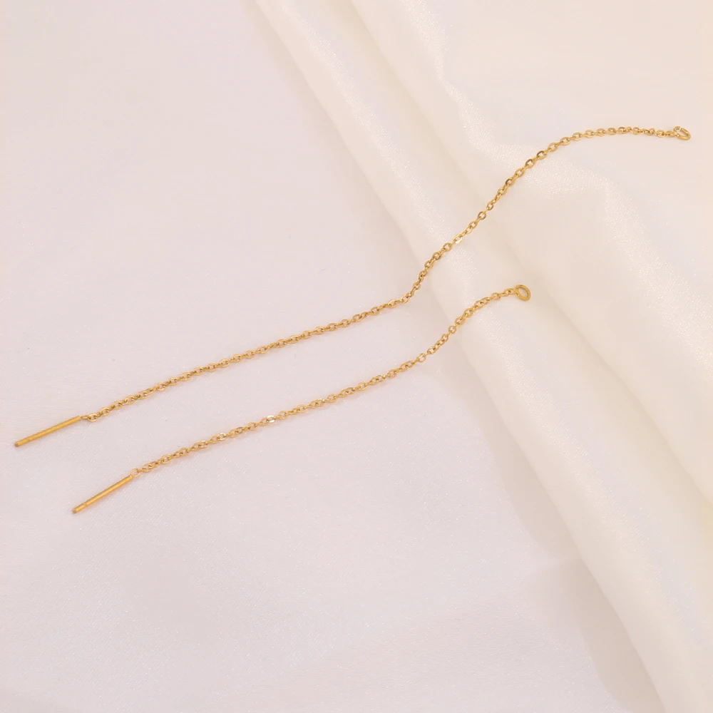 6pcs Stainless Steel Threader Chain Earrings Findings For DIY Jewelry Making Drop Earrings Tassel Earwires Accessories