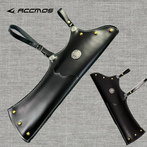 Imagen 1 del producto Carcaj Retro de tiro con arco izquierdo/derecho, carcaj colgante de cintura de cuero de vaca, carcaj de vestido de juego de tiro con arco tradicional.