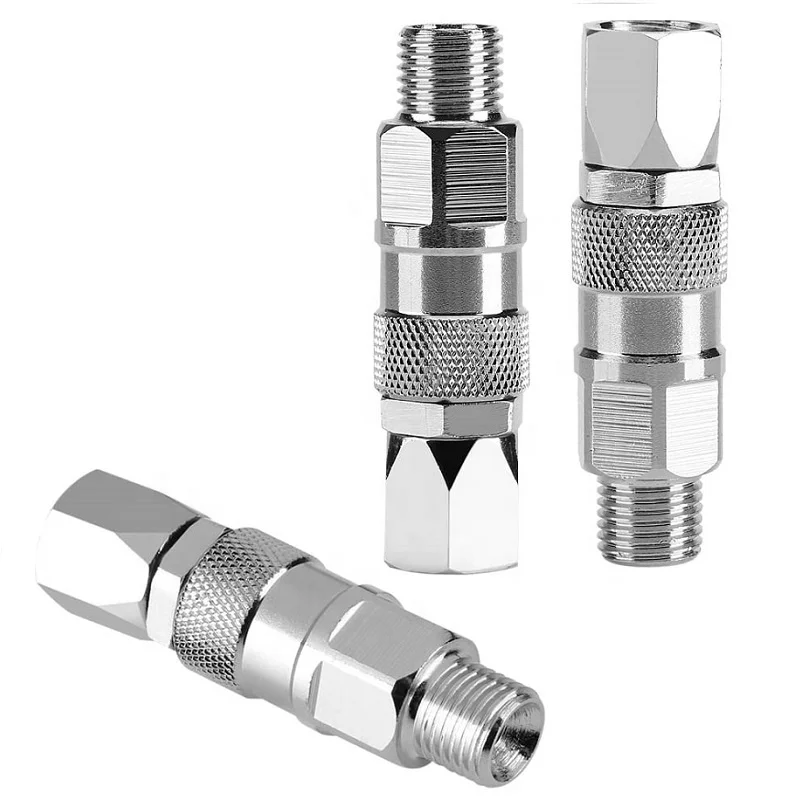 Swivel Joint 1/4-Inch Stainless Steel Rotary Joint High Pressure Painting Supplies Airless Spray Gun Hose Swivel for Paint Spray