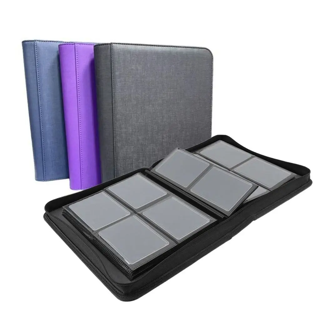 PU Toploader Binder 112 Toploaders Double Sided Pockets Toploader Album 4 Pocket Large Capacity Cards Colletction Album
