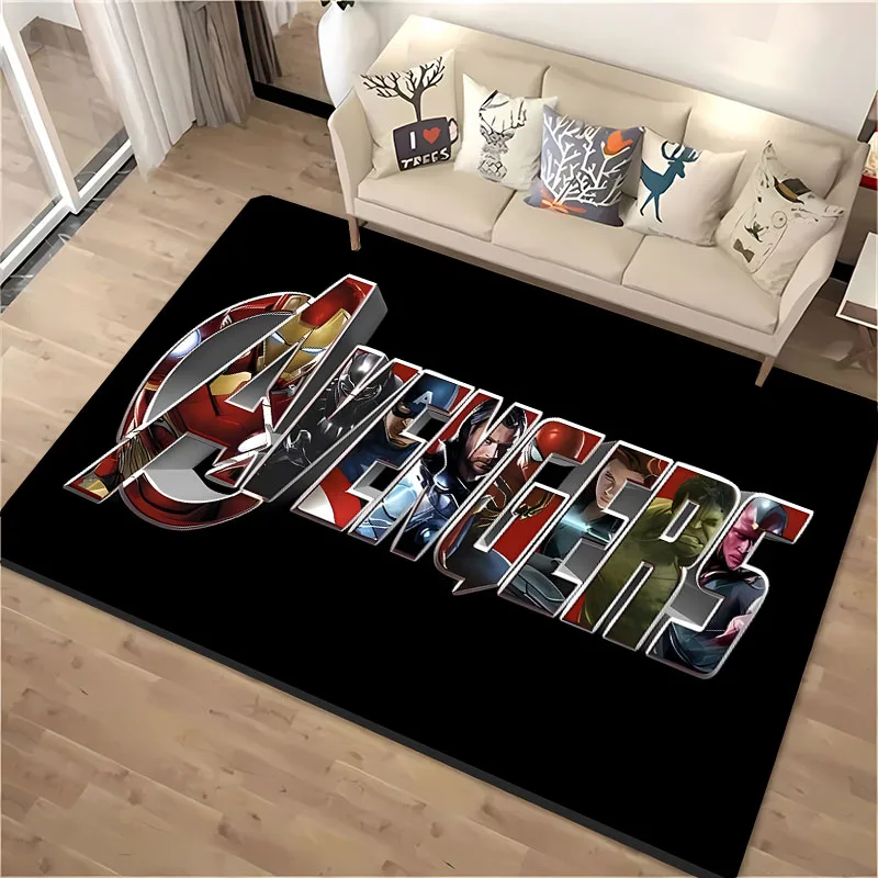 Marvel Logo Theme Area Carpet,Living Room and Bedroom Household Items, Children's Room Sofa Mat,Doormat Floor Anti-slip Rug,Gift