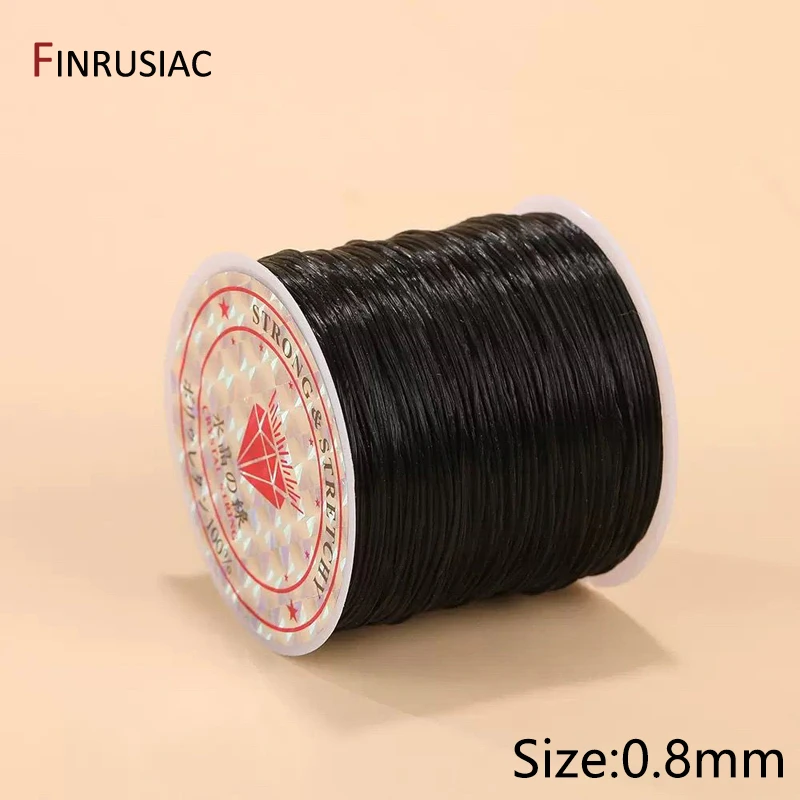 50 m/Rolle, starke elastische Kristall-Perlenschnur, 0,8 mm Schnüre, Linie für Armbänder, Halskettenherstellung, Zubehör, DIY-Perlenarmband – Detail 14