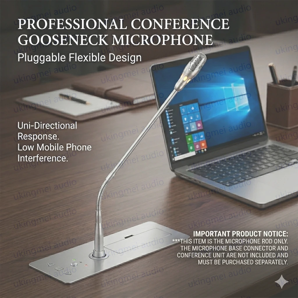 Pluggable Flexible Gooseneck Conference Microphone Applicable to DCN-MICS/L Series Uni-Directional High Interference Immunity