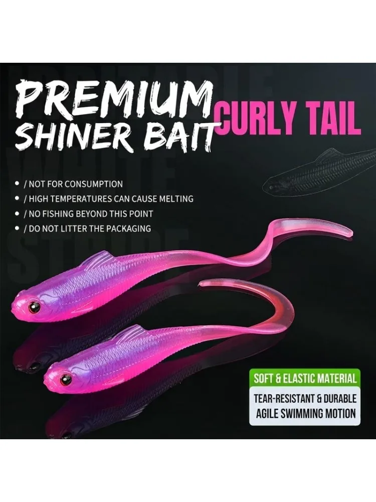 Przynęty z miękkiego plastiku Curly Tail Grub na okonia, pstrąga i ryby typu panfish, przynęta Finesse Ribbon Tail Swimbait do wędkarstwa słodkowodnego. — 2