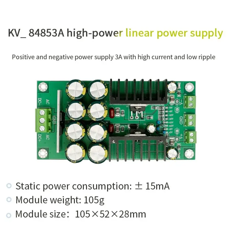 ABJF-Ultra-Low Ripple High Power Linear Power Supply Module,± 3A,High Current 1Mv, Dual Positive And Negative Voltage