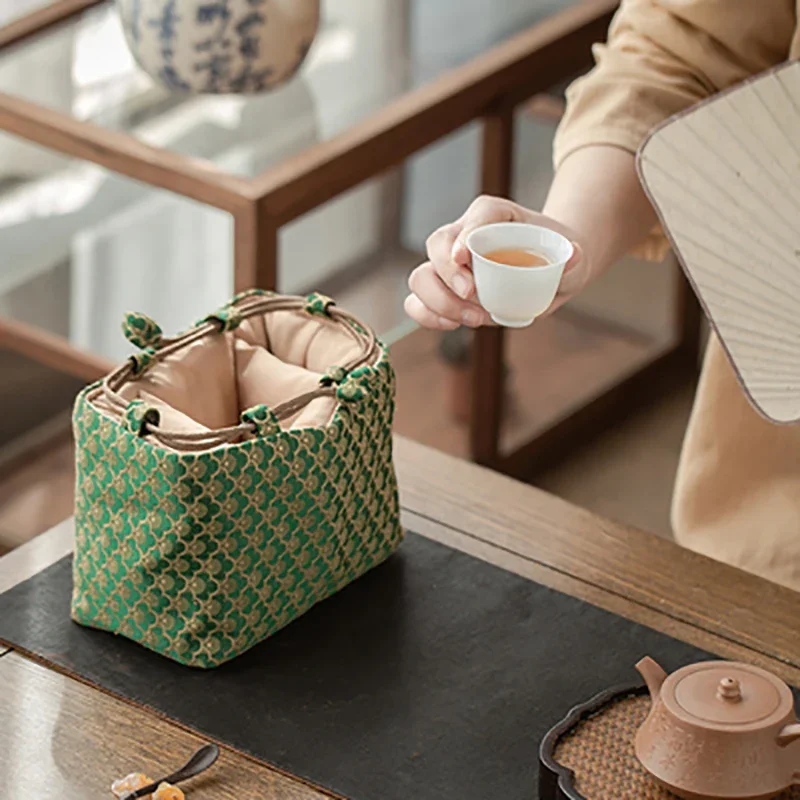 Multifunctional Outdoor Travel Teaware Storage Bag, Portable Pouch, One Pot, Two Cup Teapot, Cloth Bag, Tea Set, Cozy