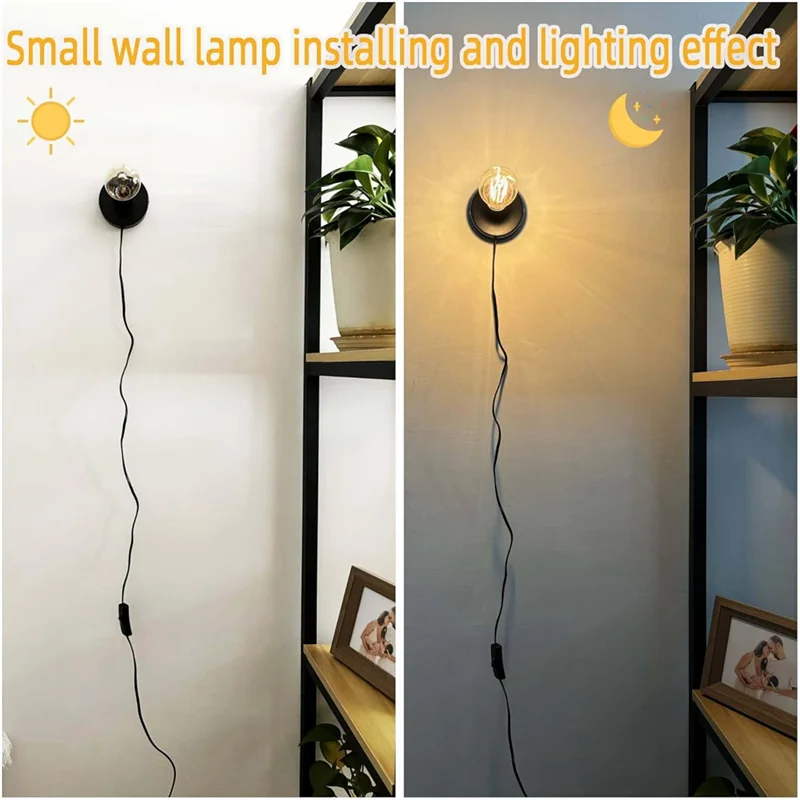 

HGSW-Desktop Lamp Base, Small Industrial Table Lamp Base Only, Simple E27 Screw Light Socket Bulb Holder Base 2 Pack US Plug