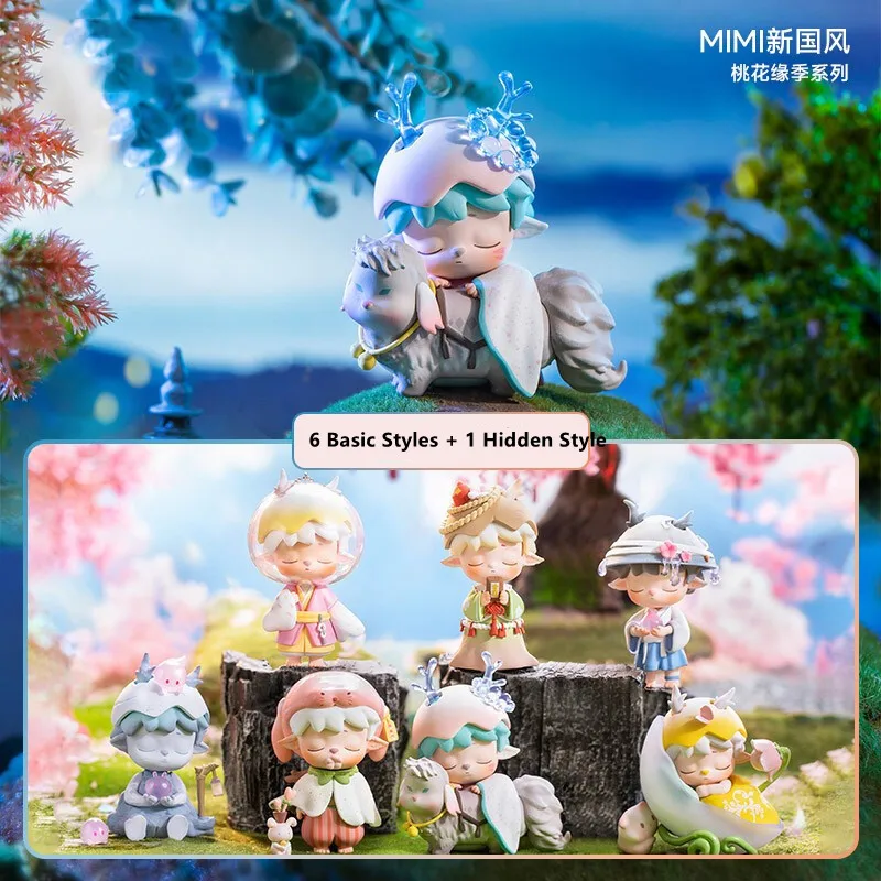 Blind Random Box Toys Original MIMI Peach Blossoms Series Model Mystery Box Confirm Style Cute Anime Figure Gift Surprise Box