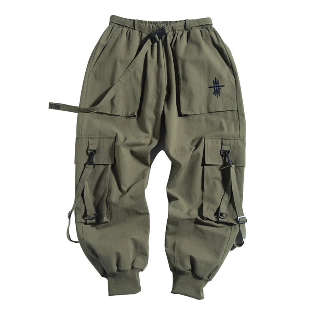 AOGZ Hip Hop Techwear Cargo Pants Men Streetwear Harajuku Tactical Pants Trousers Jogging Pants Loose Casual Sweatpants Black