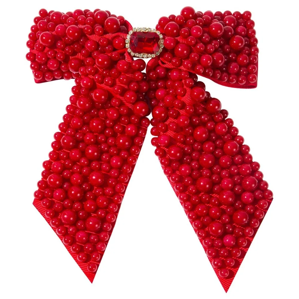 

Hair Band Sweet Pearl Bow Hair Clips Fashion Beading Beads Bowknot Hairpin Hair Jewelry Heavy-duty Bow Spring Clip Bridal
