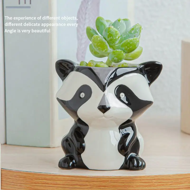 Flower Pots For Succulents Mini Ceramic Animal Succulent Pots Cactus Flower Pot Cute Flower Plant Container For Indoor Outdoor