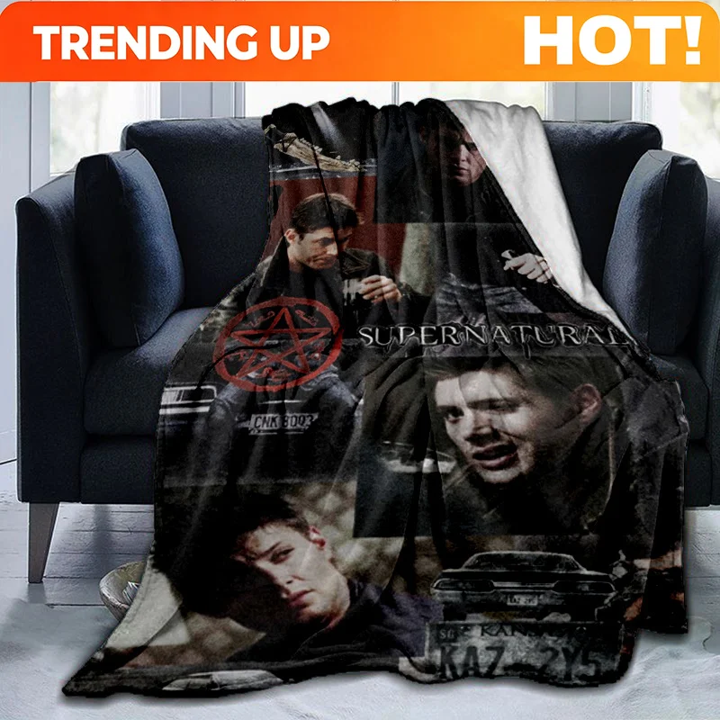 Customize 1pc of comfortable blanket showcasing scenes and characters from Supernatural, home decoration or as a.