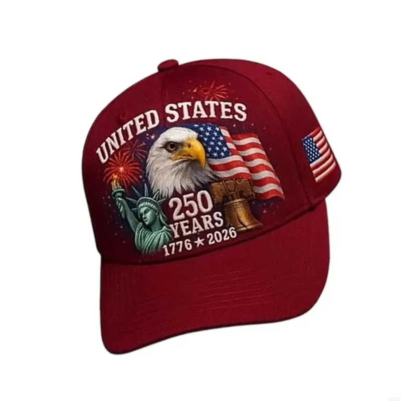 2026 New Lightweight Cotton Cap With 250th Anniversary Print Patriotic Celebration Hat