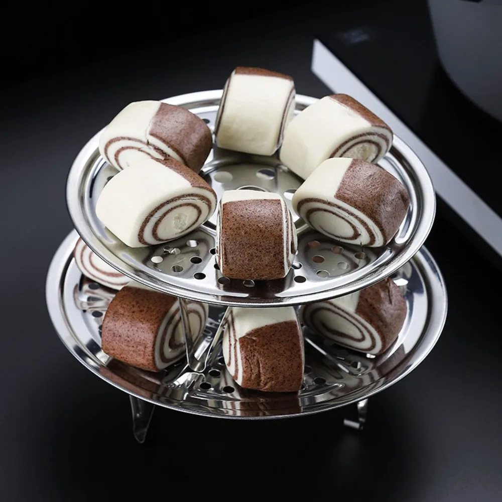 Durable Stainless Steel Kitchen Gadgets Steamer Compartment 16-34cm Boiler Steaming Plate Round Cooking Tray