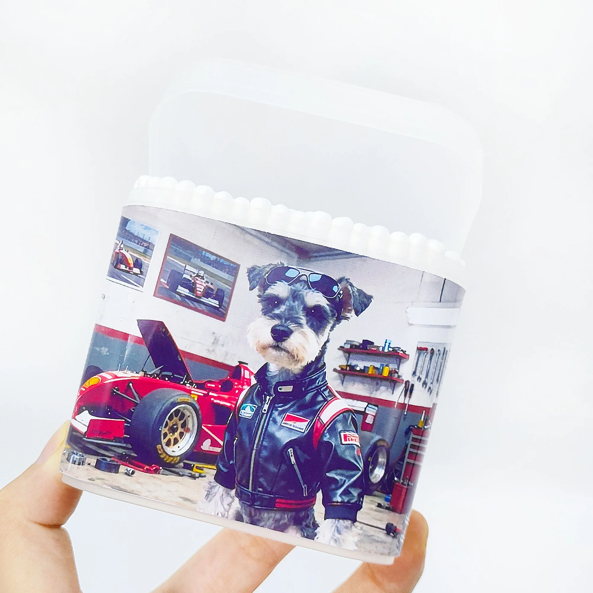 200 قطعة من أعواد القطن ذات طابع حيواني على شكل قاطرة، أعواد قطنية متعددة الوظائف برأسين، ملعقة أعواد قطنية.