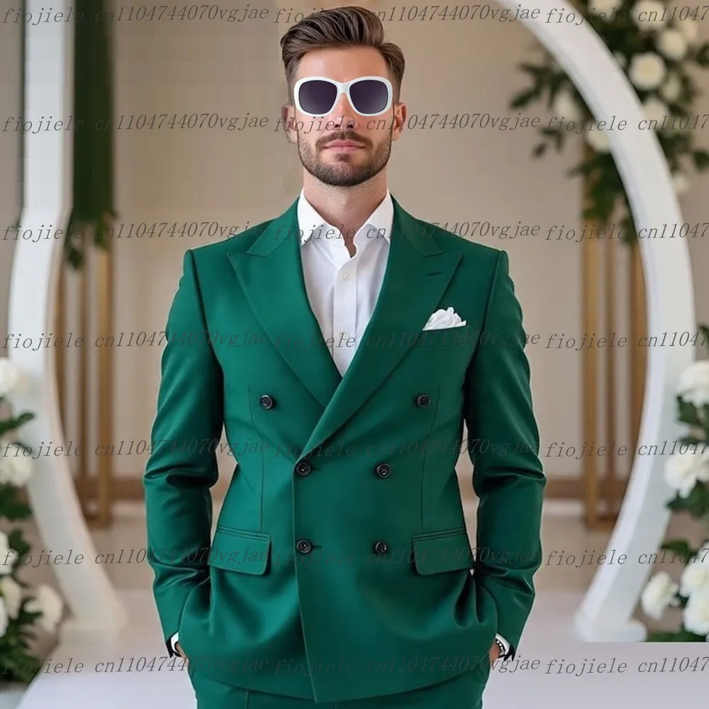 

Новый зеленый мужской костюм для торжественных случаев, свадебная вечеринка, жених, жених, деловой выпускной, мужские смокинги на заказ, комплект из 2 предметов, куртка, брюки