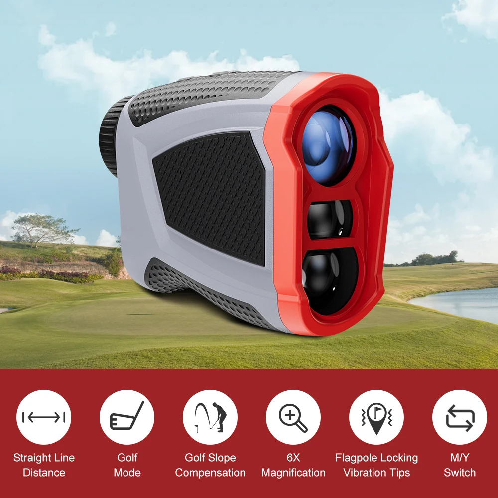 NOHAWK 650/1090Yards Laser Range Finder for Golf & Hunting, 6X Magnification Monocular, Flag Lock Vibration, USB-C Rechargeable