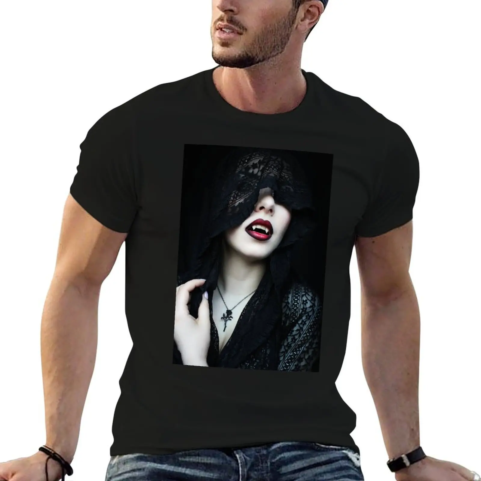 Vampire Bride T-Shirt Casual Street Style Short Sleeve Tee