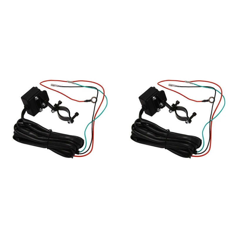 2X 12V Winch Rocker Thumb Switch With Mounting Bracket Handlebar Control Line Kit For ATV UTV Electric Winch Accessories