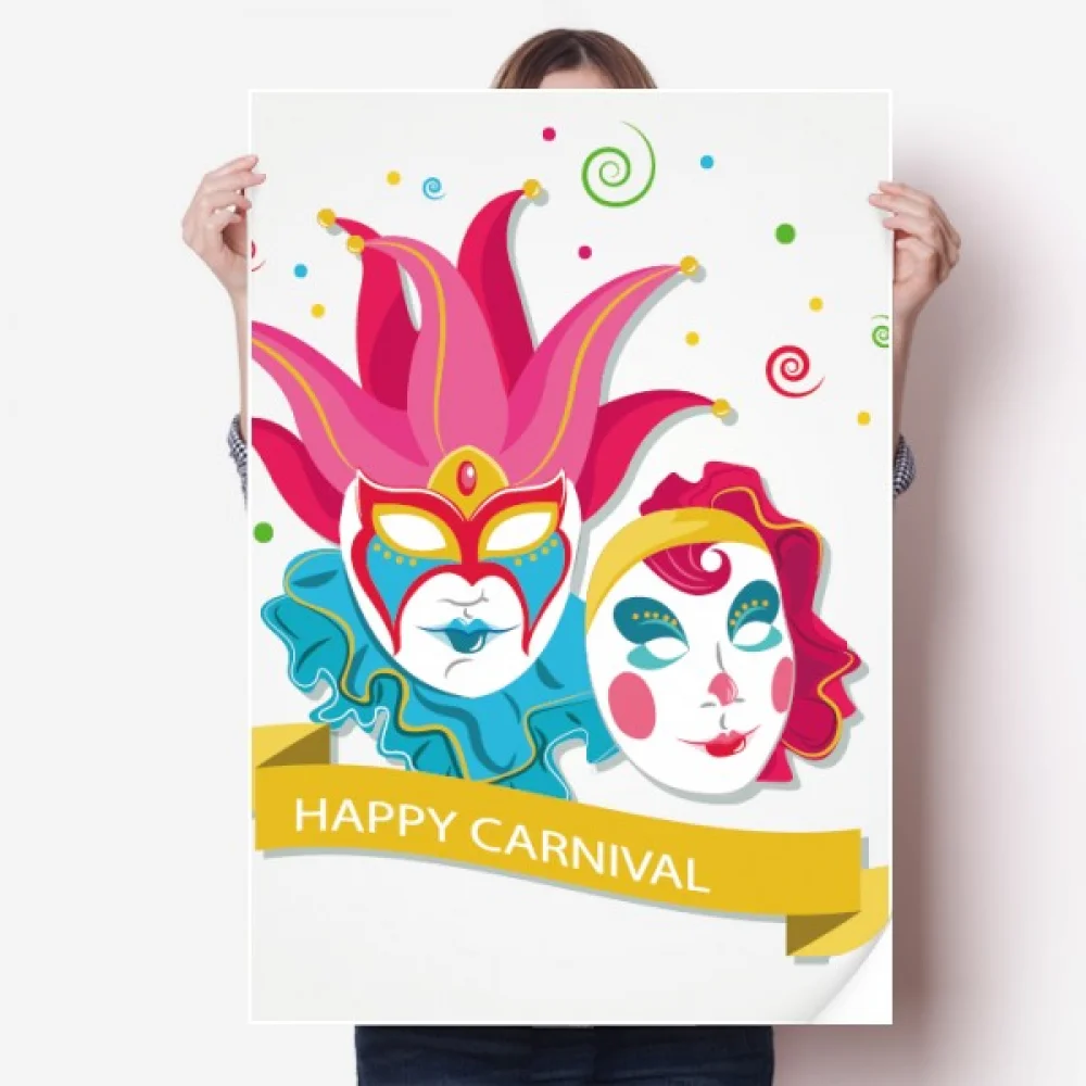 

Double Head Happy Carnival Of Venice Sticker Decoration Poster Playbill Wallpaper Window Decal