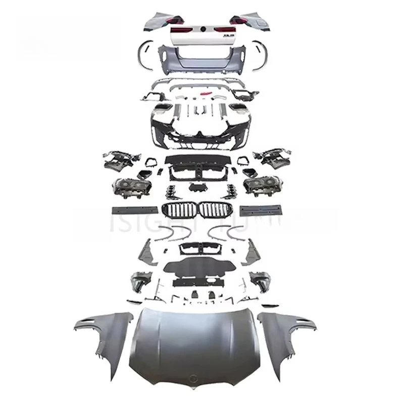 أحدث مجموعة تحويل المصد الأمامي الحاجز هود رئيس ضوء Bodykit ل X6 E71 ترقية إلى طقم الجسم G06 #2