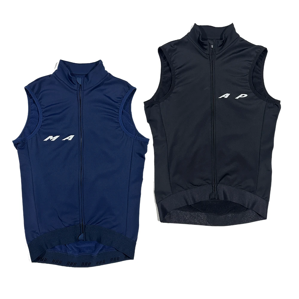 2024 Black Winter Cycling Vest Windproof fleece Vest MTB Bike Bicycle Clothing Sleeveless Cycling gilet