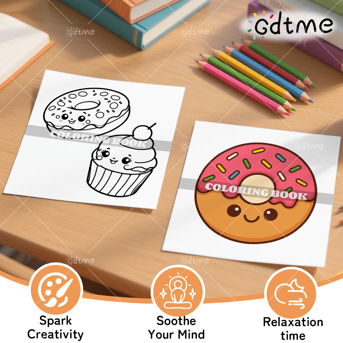 FOOD SNACKS & SWEETS Libro par - Food And Snacks Coloring Book Bold And Easy reseña y precio