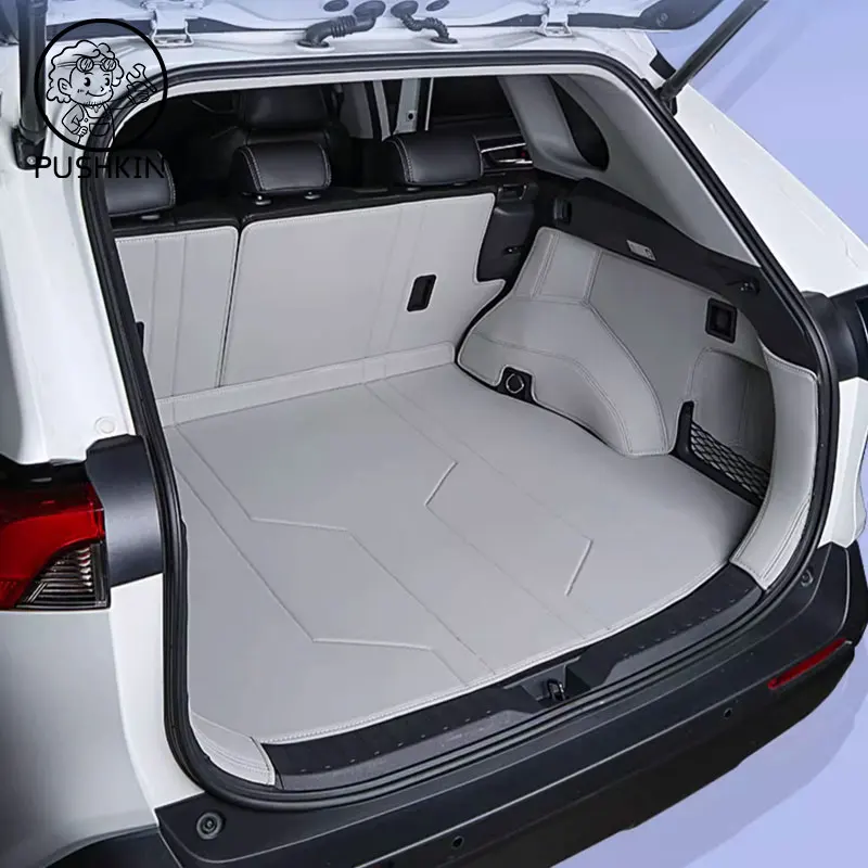 Leather Car Trunk Mat For Toyota RAV4 XA50 2021 2022 2023 2024 2025 RAV 4 XA 50 Hybrid Cargo Liner Cover Pad Carpet Accessories