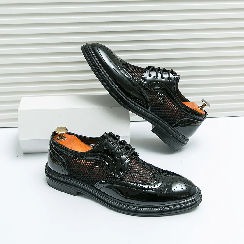 

Мужские лоферы на плоской подошве в стиле ретро, корейская кожаная обувь для отдыха, мягкая подошва, внешняя торговля, большой размер, трендовая модная оксфордская офисная обувь с острым носком