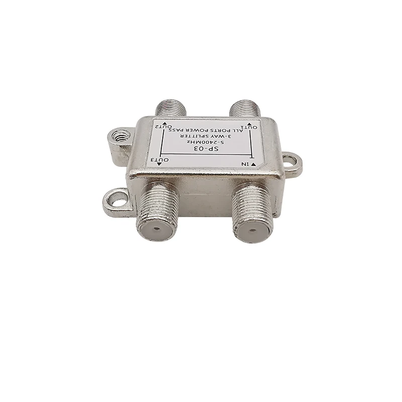 1Pcs F-Type Female Connector 1 In to 3 Out TV Signal Satellite Antenna Coaxial Cable Splitter 5-2400MHz Distributor Connectors