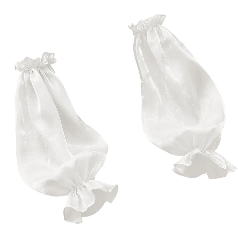  Bridal Comfortable Organza Sleeves Arm Cover Wedding Dress Enhancer White