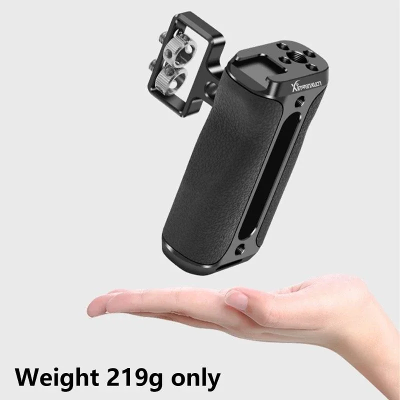 Aluminum Alloy Camera Handle Left Right Side Hand Grip With Integrated Cold Shoe For Lights, Microphones, And Monitors