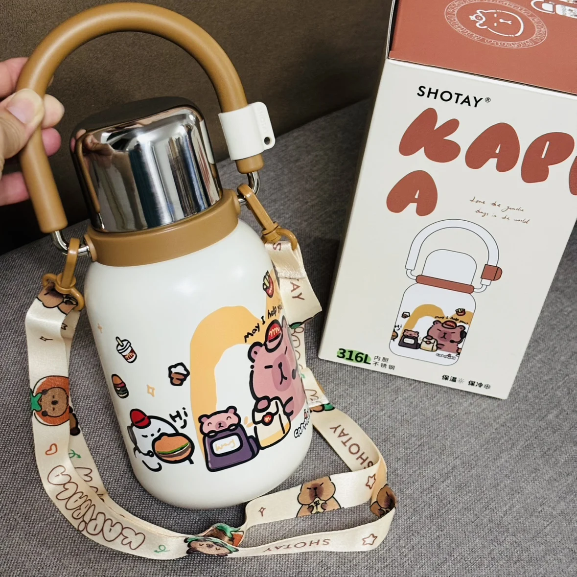 

AngTai большая термочашка Capaci, чайник для заваривания чая, спортивная студенческая мужская модель, чашка для воды 36 л, новая чашка Sle из нержавеющей стали