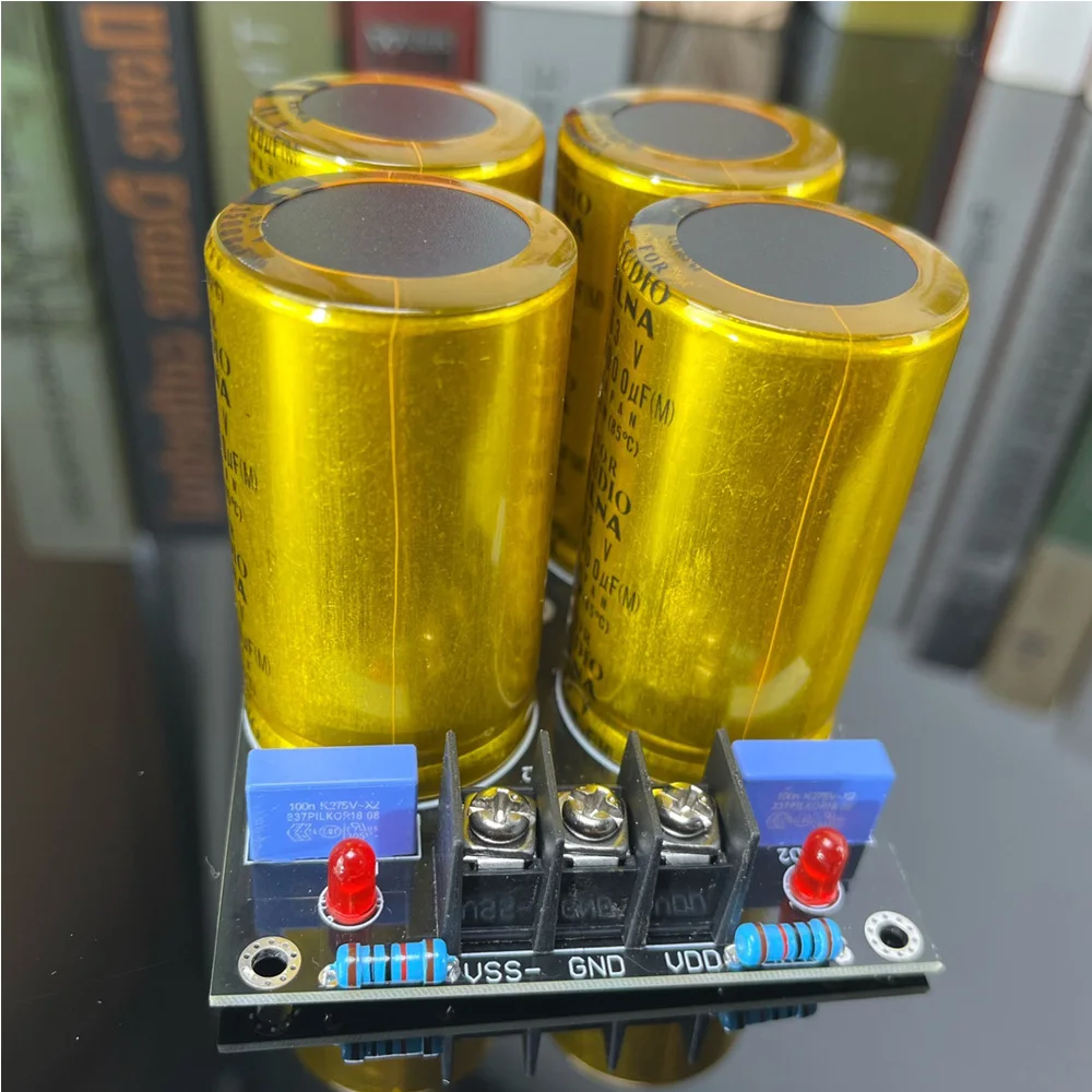 Dual DC Power Filter Expansion Board Gold 63v 15000uf Finished Board