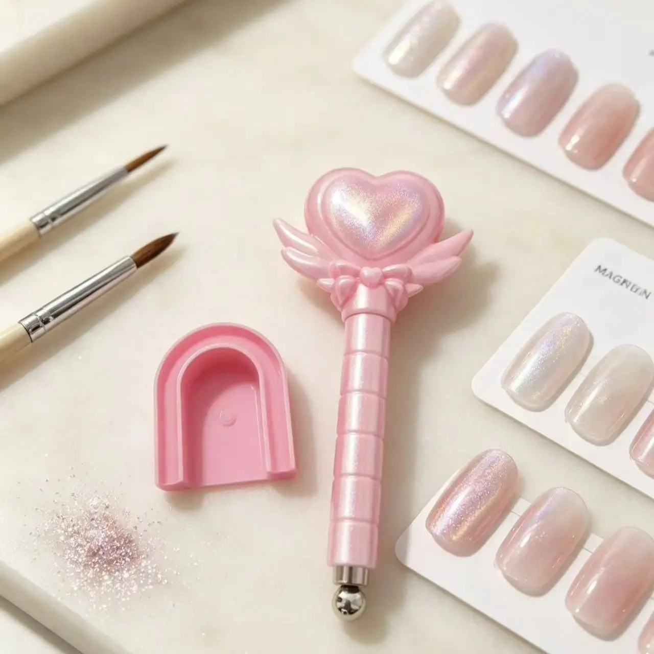 Outil magnétique automatique pour nail art œil de chat avec perles de verre, facile à utiliser pour débutants, aucune compétence professionnelle requise pour le DIY