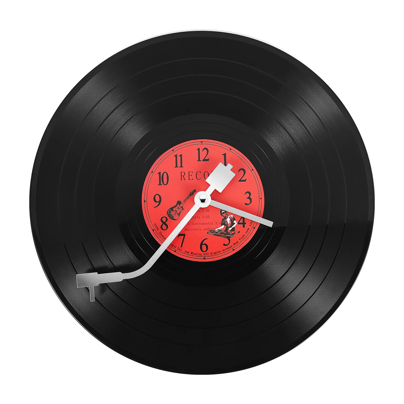 

N87R European Retro Nostalgic Ultra-Quiet Clock Vinyl Record Personality Wall Clock Cafe Bar Decorative Wall Clock
