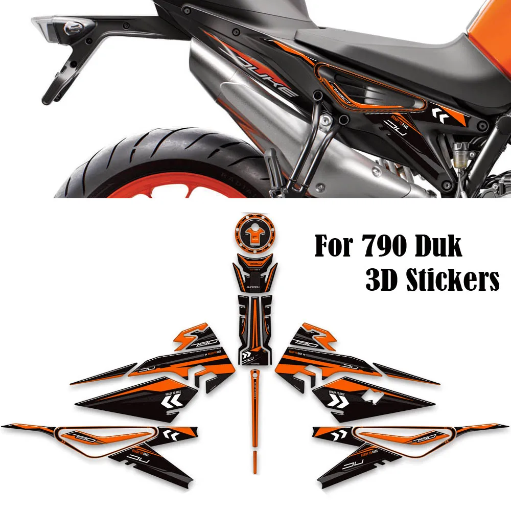 For KTM 790 Duk890 Duke Motorcycle Fairing Fender Protector Tank Pad Side Grips Gas Fuel Oil Kit Knee TankPad Stickers Decals