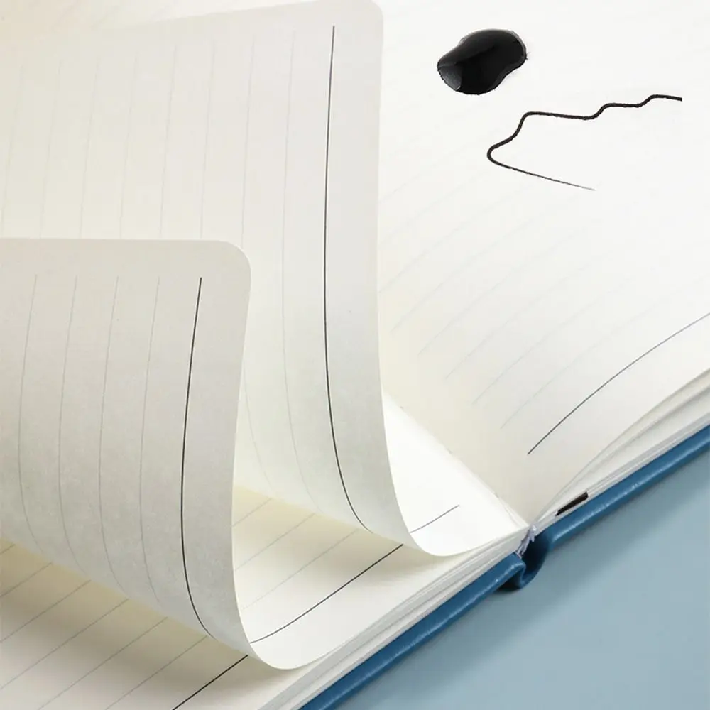 Caderno de diário simples de couro pu com alça elástica, bloco de notas de bolso a5, capa macia, escrita espessada, material escolar