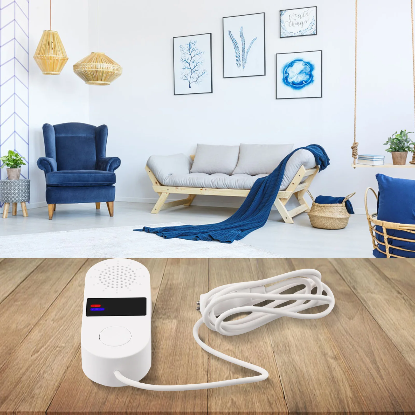 

Детектор утечки воды с сигнализацией 130 дБ для Zigbee/WiFi, поддержка приложения Tuya, работа на батарейках, дистанционная регулировка громкости