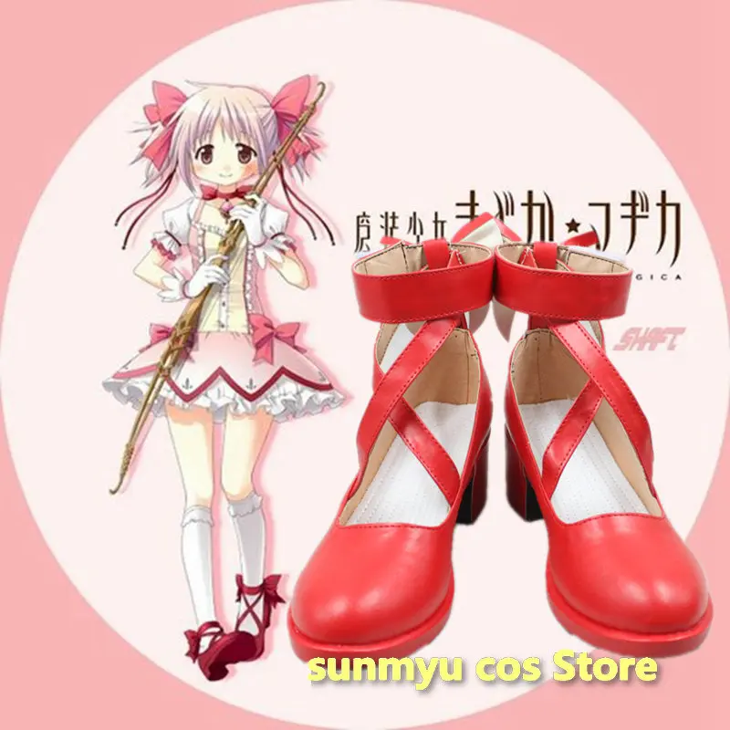 

Puella Magi Madoka Magica Kaname Madoka Cosplay Shoes Red