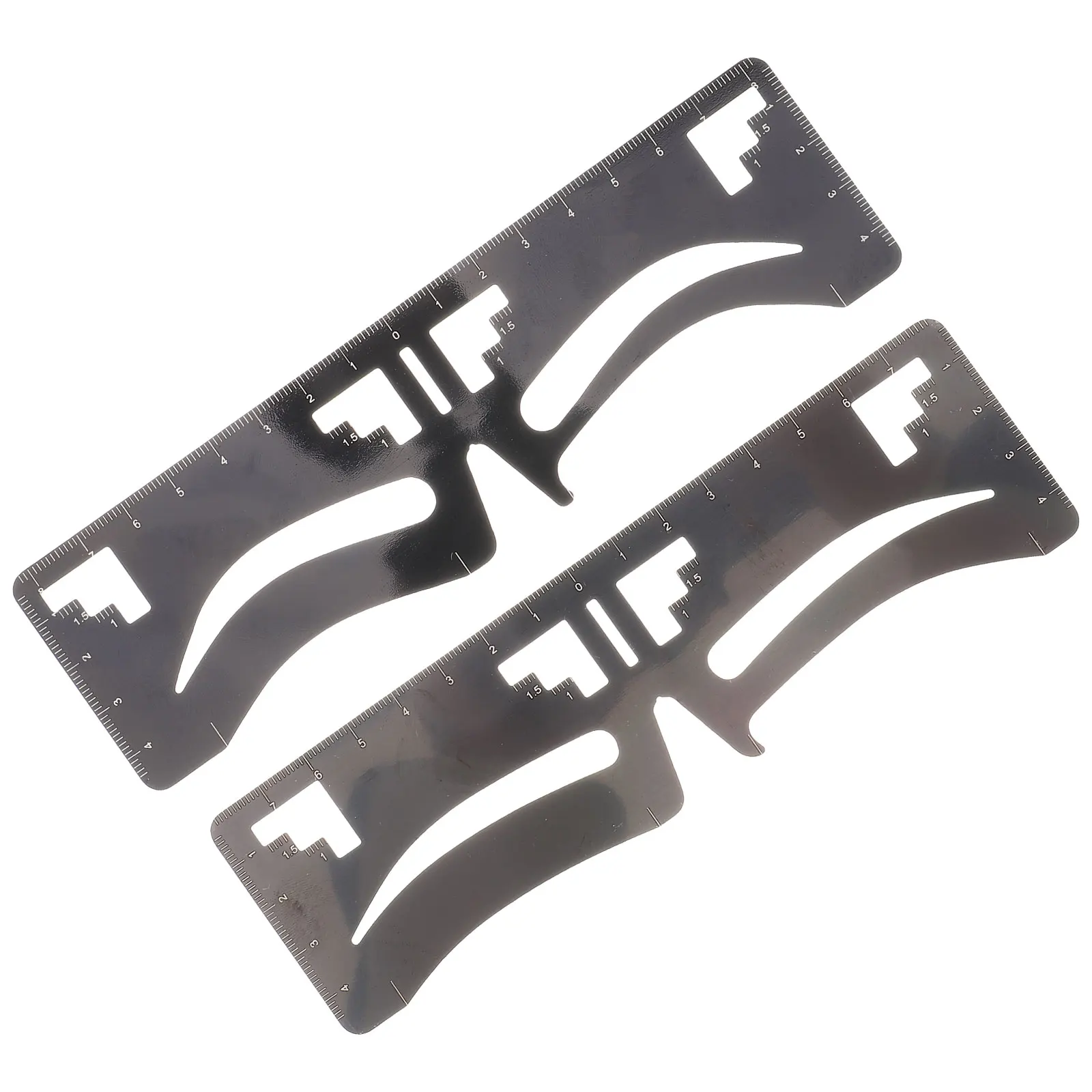 2 قطعة حاكم الحاجب المعادن الحاجب المشكل أداة قياس لدليل الحاجب الدقيق قالب تشكيل الحاجب